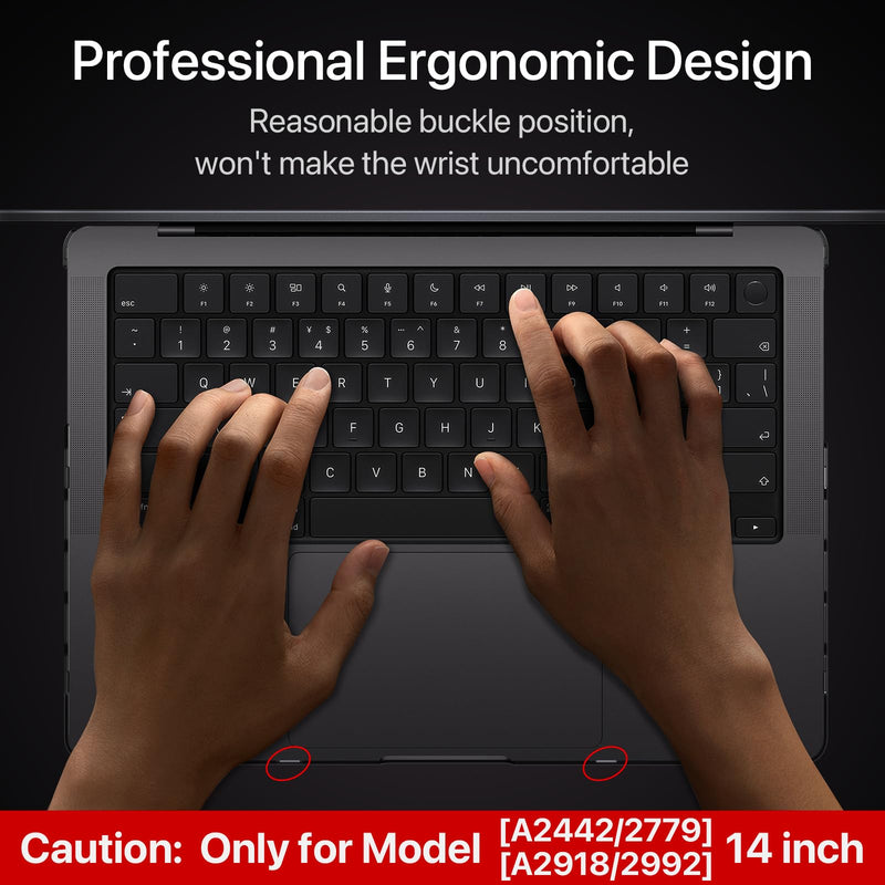 [Australia - AusPower] - for MacBook Pro 14 inch Case 2023-2021 M3 Pro/Max A2918 A2992 M2 A2779 M1 A2442 [100% Match Official Color] [Scientific Slim] Protective Hard Case Matte Cover for Laptop - Space Black Clear 