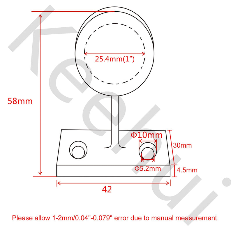 Pair Heavy Duty 316SS 60°Marine Boat Stanchion Hand Rail Fitting Left-Front for 1" Tube End For 1" tube