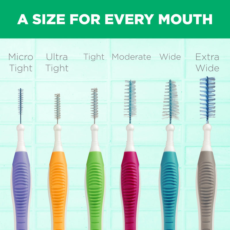 GUM Proxabrush Go-Betweens - Wide - Interdental Brushes - Soft Bristled Dental Picks for Plaque Removal Health - Safe for Braces & Dental Devices,10 Count (Pack of 8) 10 Count (Pack of 8)