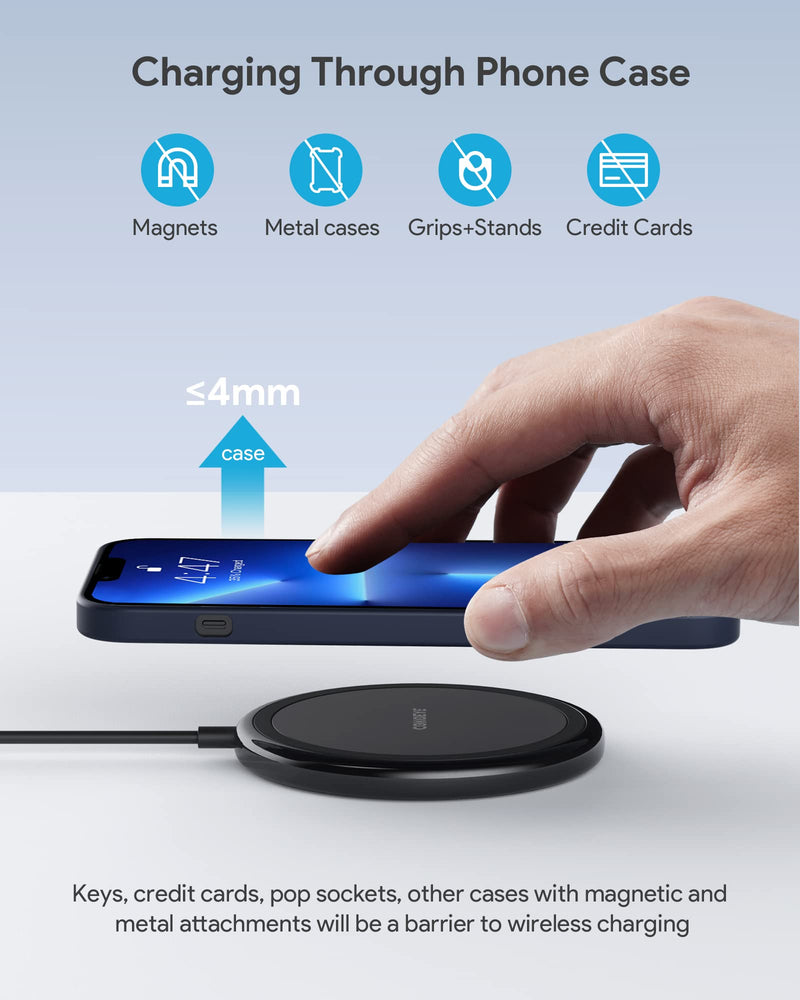 [Australia - AusPower] - Wireless Charger, 15W Max Fast Wireless Charging Pad 2-Pack Compatible with iPhone 15/15 Pro/15 Plus/15 ProMax/14/14 Pro/14 Plus/13/12/Samsung S24 /S24Ultra/S23 Ultra/S22/S21/S20/Note 10, AirPods Pro Black 