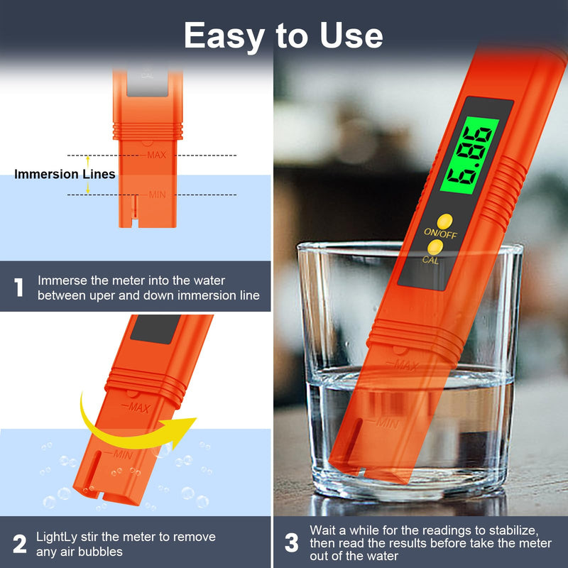 [Australia - AusPower] - 2024 All-New pH Meter for Water - High Accuracy Digital pH Tester (0.01 Precision) with UL Certification and 3 pH Calibration Powders - Ideal for Home Water, Hydroponics, Aquariums, Pools, and More 