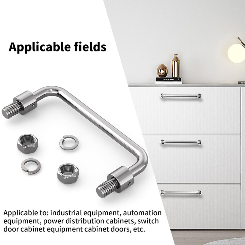 [Australia - AusPower] - 304 Stainless Steel Folding Pull Handle, U-Shape Folding Metal Cabinet Handles Toolbox Handle,Hole Distance: 3.5Inch Center to Center 3.5in 