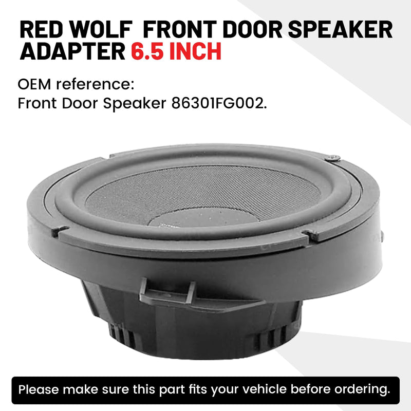[Australia - AusPower] - RED WOLF Front Door Speaker Adapter 6.5 Inch for Select 2008-2020 Subaru Forester Impreza Outback WRX/STI Install 6-1/2" Aftermarket Audio Speaker Spacer Ring Bracket 2 PCS 