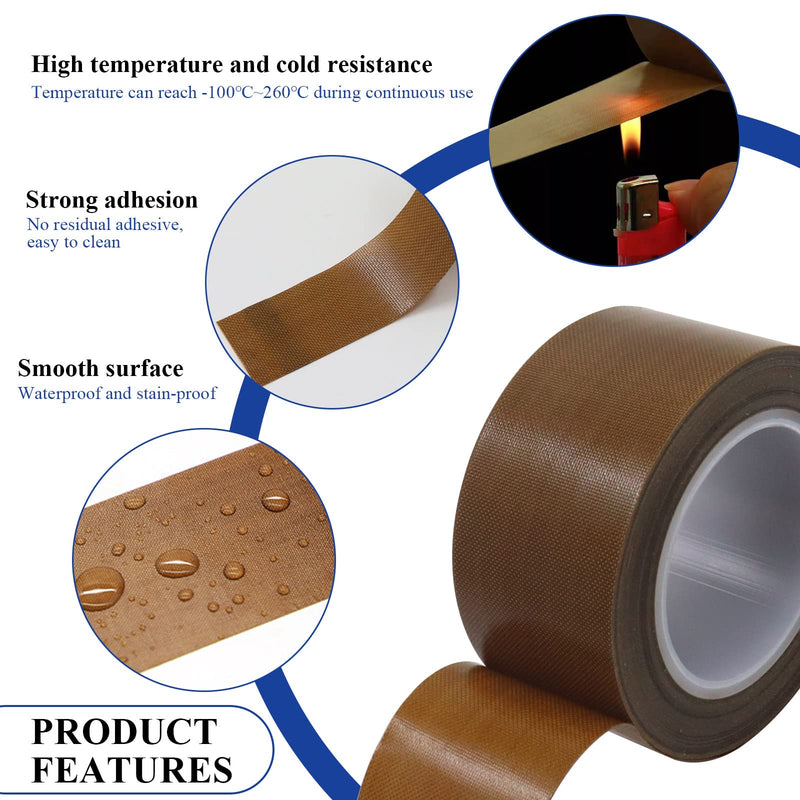 [Australia - AusPower] - PTFE Coated Fiberglass Teflon Tape High Temperature, Insulation PTFE Fabric Tape Adhesive Teflon Strips 0.18mm Thick for Weston Vacuum Sealer Machine (1.2in x 32.8Ft) 1.2in x 32.8Ft 