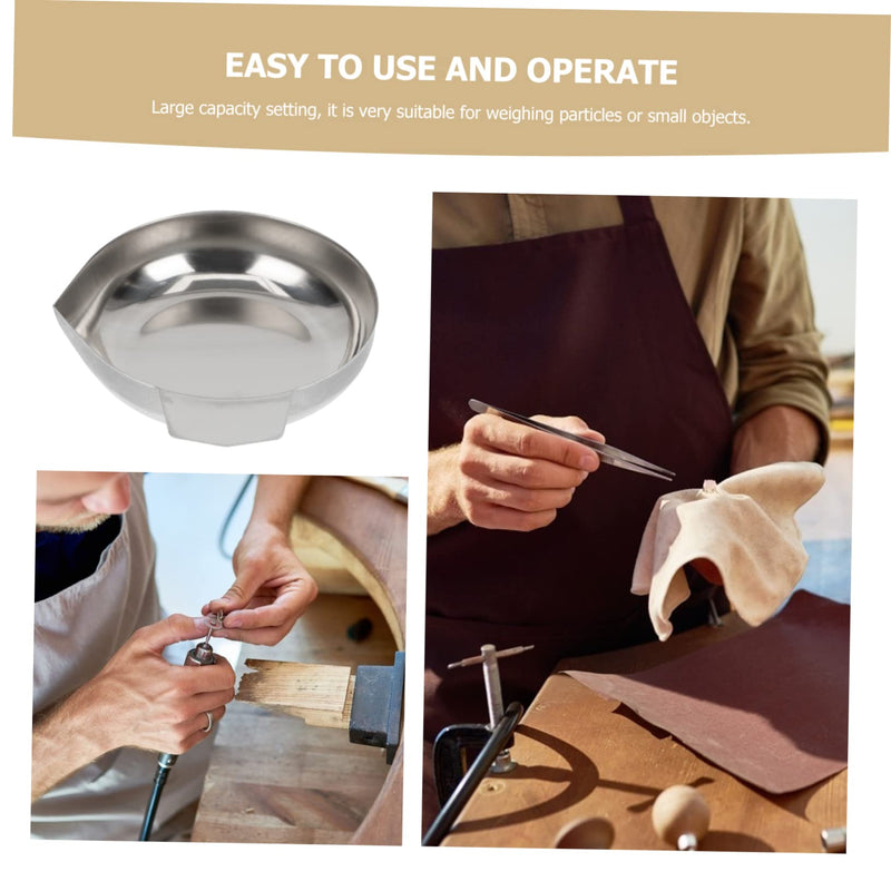 [Australia - AusPower] - Garneck 2 x Stainless Steel Weighing Bowls Mini Weighing Plates for Electronic Scales Durable and Practical for Kitchen and Food 