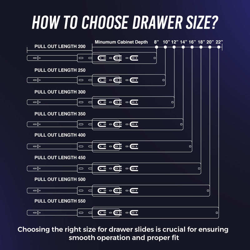[Australia - AusPower] - Drawer Slides 12 Inches  Side Mount, Heavy Duty Drawer Slides Metal Ball Bearing Full Extension Drawer Rails for Kitchen Cabinets & SideTables 100 LB Capacity Silver-1-Pair 12 Inch 