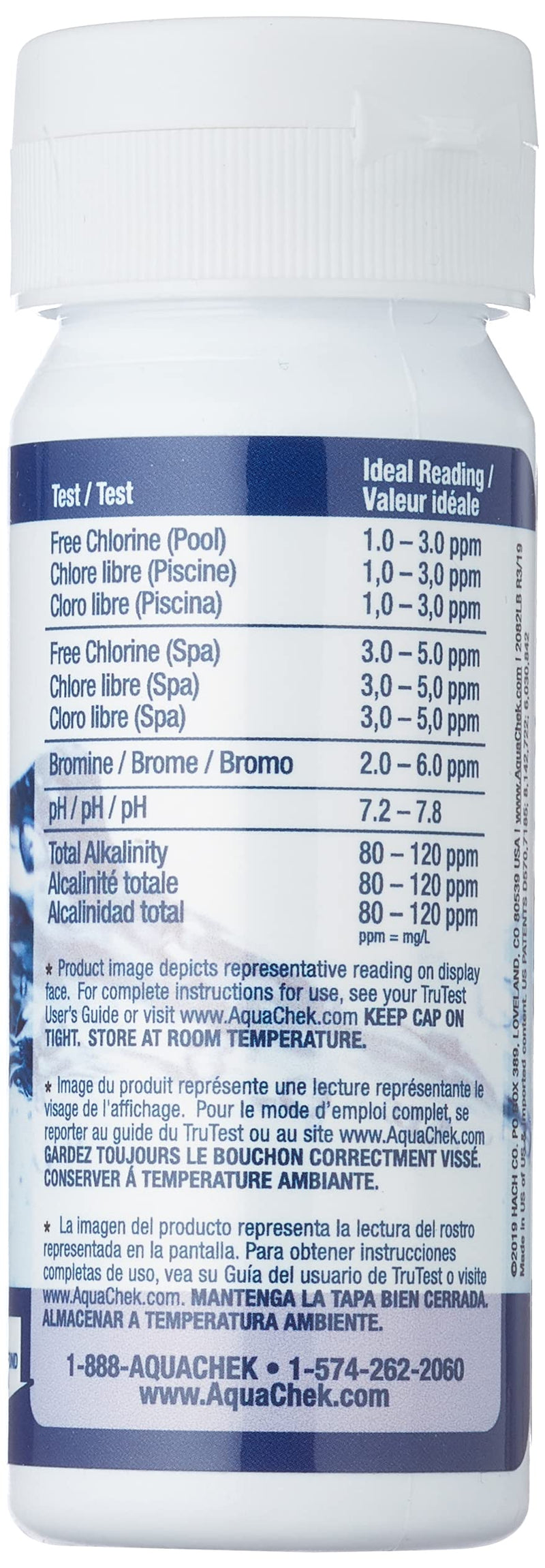 AquaChek TruTest Refill Test Strips - Digital Test Strip Reader Refill Strips - for Pool and Spa Water Testing - for Free Bromine, Free Chlorine, pH, and Total Alkalinity - 50 Strips 1-Pack