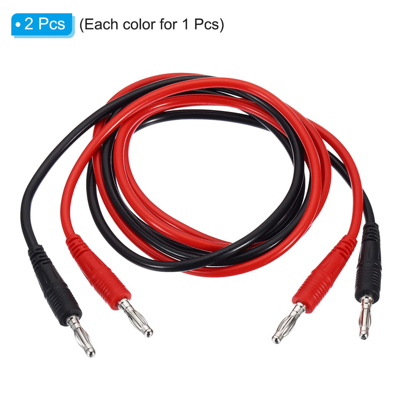 [Australia - AusPower] - PATIKIL 4mm Banana Plug to Banana Plug Test Leads Set, 2 Pcs Copper Flexible Cable Line Wire for Multi-Meter, Electrical Test Jumper 1m / 3.3ft, Multicolor 