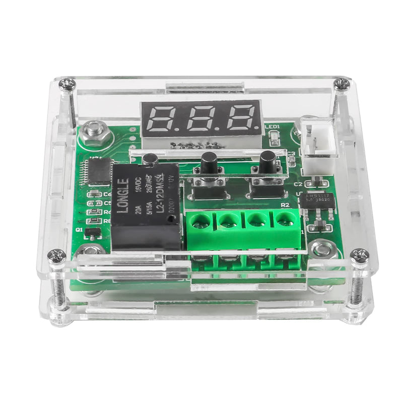 [Australia - AusPower] - 6pcs W1209 12V DC Digital Temperature Controller Board with Case Micro Digital Thermostat -50-110°C Electronic Temperature Temp Control Module Switch with 10A One-Channel Relay and Waterproof RED 12V RED 