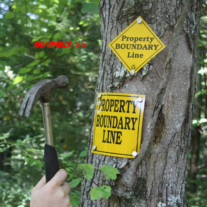 | Property Boundary Markers, Small, Aluminum, Yellow, 25 pack
