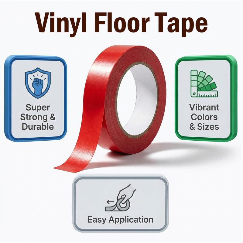 Vinyl Floor Tape, Floor Marking Tape No Residue Multipurpose for Gyms, Classroom, Office, Home, DIY, Craft, Dance Studio Yellow 2" X 36 Yds X2ROLL