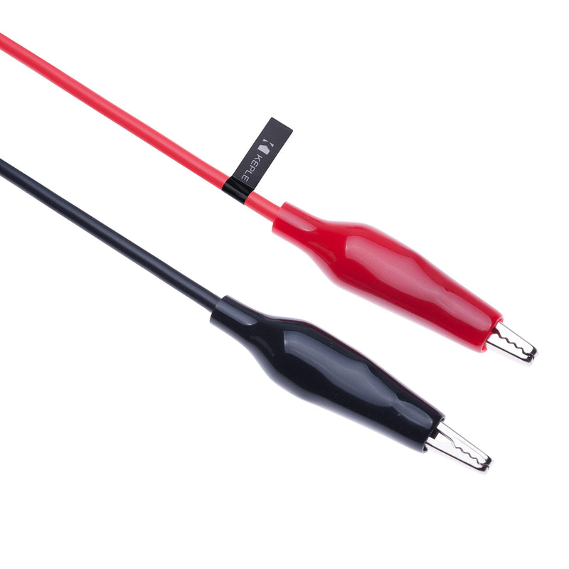 [Australia - AusPower] - Crocodile Clips Electrical Insulated Wire Multimeter Test Leads Set Alligator Clip Clamps Double Ended Voltage Tester Cable (0.5 Meter/Red & Black) 