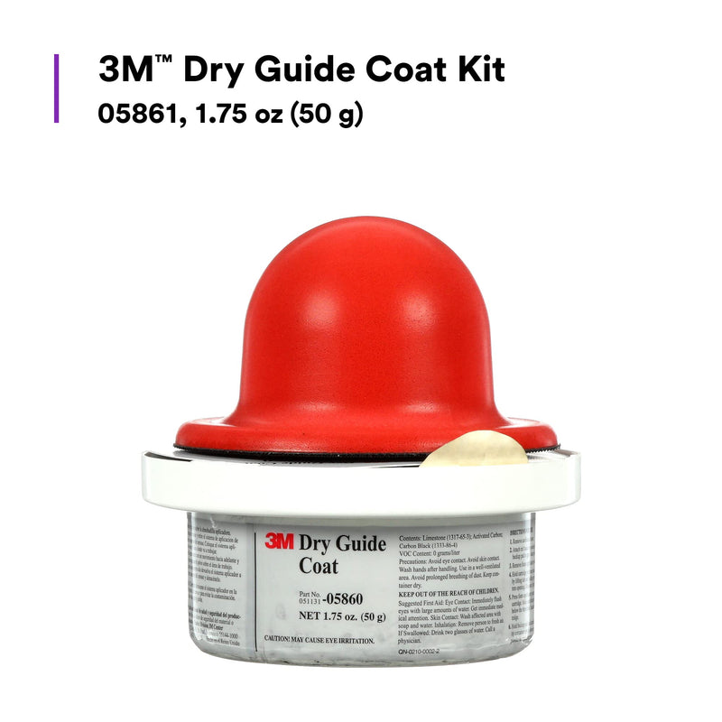 [Australia - AusPower] - 3M Dry Guide Coat Kit 05861, Carbon Black Powder, No Ripples, No Masking, 1.75 oz (50 g) Cartridge and Applicator Kit 