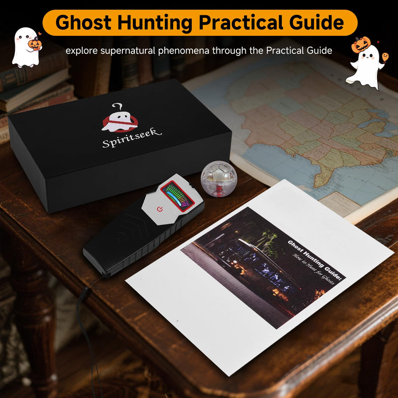 [Australia - AusPower] - Ghost Hunting Equipment Tester with 4 Cat Balls, Hand-held Digital LCD Paranormal Investigation Instrument for Home, Office & Outdoor Spirit Inspections Ideal for Gifts Kit 