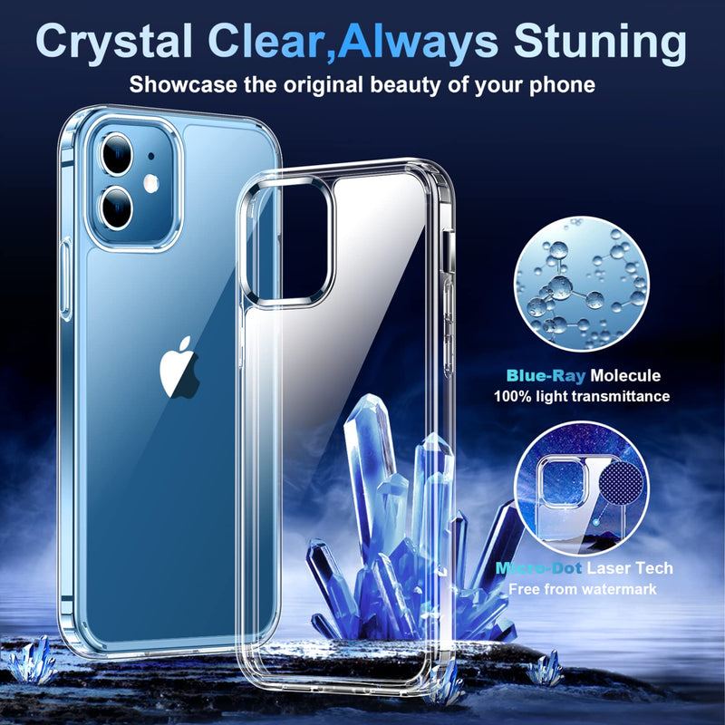 [Australia - AusPower] - Temdan for iPhone 12 Case & iPhone 12 Pro Case, [Not Yellowing] [Ultra Slim] Lightweight Thin Shockproof Phone Case for iPhone 12 Case & iPhone 12 Pro Case-Clear Crystal Clear iPhone 12/12 Pro 