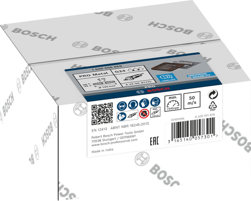 Bosch Professional 1 x Sanding Disc (for Grey Cast Iron, Diameter 125 mm, Grit 24, Accessories for Straight Sanders) Ø 125 mm