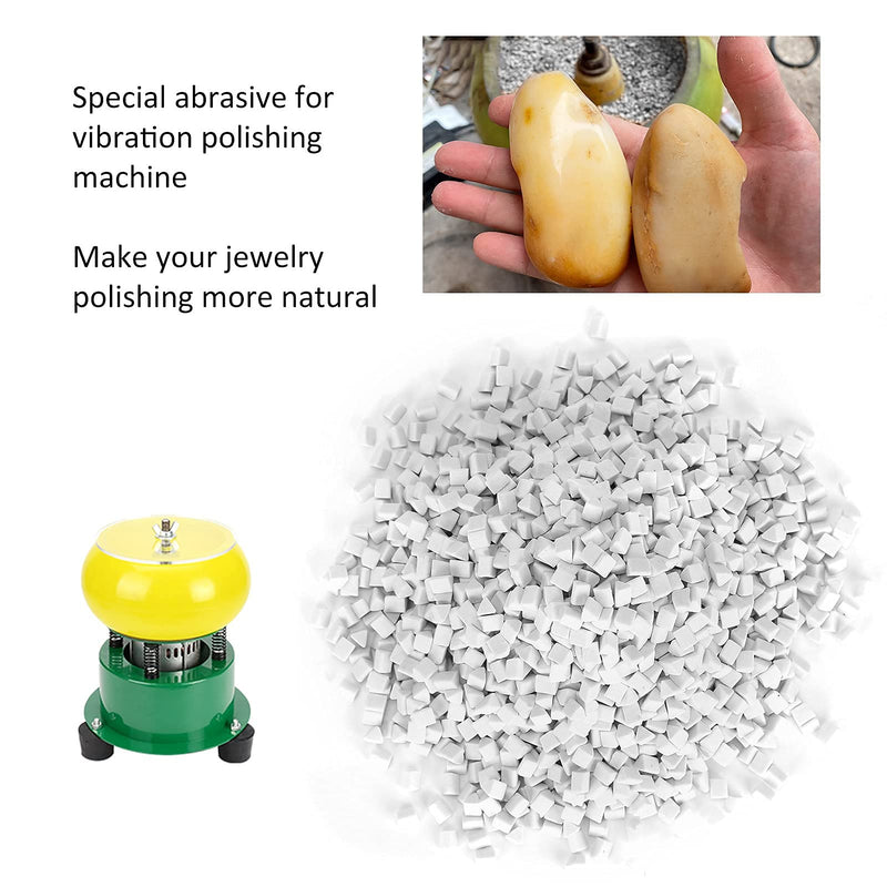 [Australia - AusPower] - Ceramic Media for Drum Rock Stone Tumbling Ceramic Filler Triangle Polishing Abrasive Material 500g Tumbled Stone Polisher 4mm Drum Ceramic Filler 