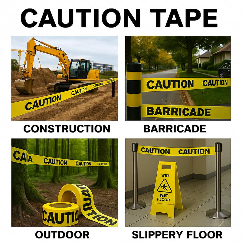 SINGHAL Yellow Caution Barricade Tape - 3 Inch x 1000 ft | High Visibility Safety Warning Tape for Construction Sites, Hazard Areas, Crime Scene & Outdoor Use