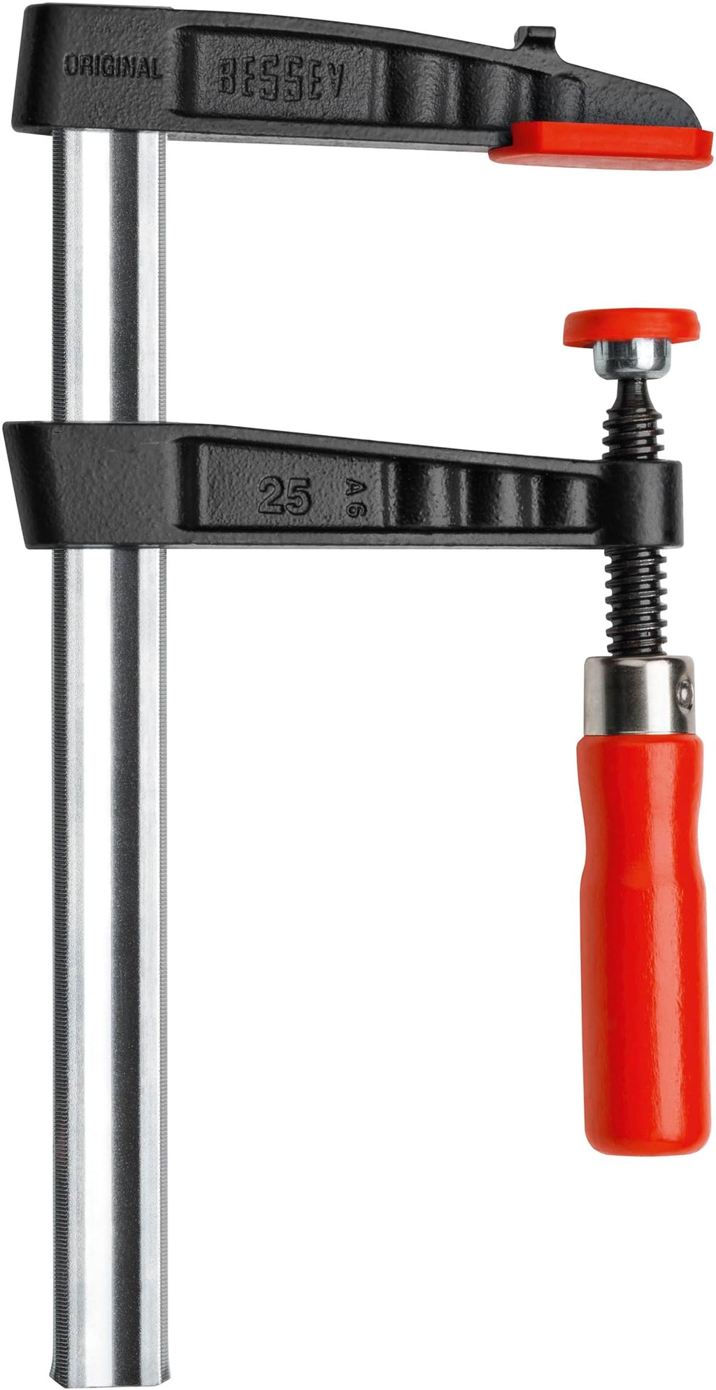 Bessey TG20B6 Screw Clamp Tg 7.87In/60mm of Cast-IRON, Black/Red/Silver