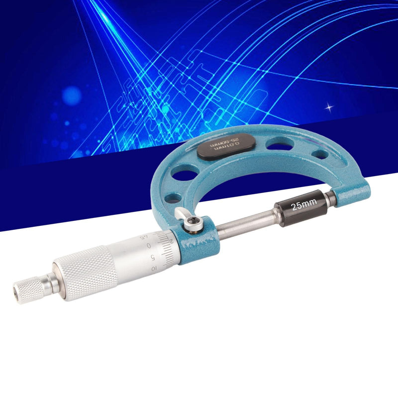 [Australia - AusPower] - External Micrometer Stainless Steel High Accuracy Outside Micrometer Thickness Gauge with Key 0.01 mm External Micrometer Tool for Precise Measuring of Material Thicknesses (25-50 mm) 25-50mm 