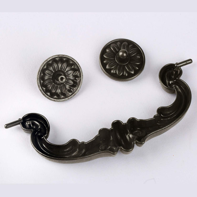 4-Pack 6" Hole Center Large Drop-Down Bail Dresser Pull Handle Bail Drawer Pull Swing Drawer Pulls Rustic Vintage Style Antique Black Bronze Kitchen Cabinet Hardware 7.3" Total Length (4) 4