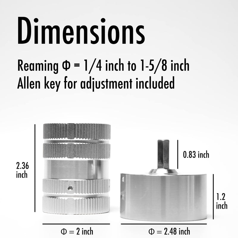 [Australia - AusPower] - Deburring Tool for Copper Pipe, PVC Tubing, 1/4 to 1-5/8" All-metal Inner Outer Pipe Reamer with Adaptor for Drills, Copper Pipe Cleaner, Tube Chamfering Plumber Tool 