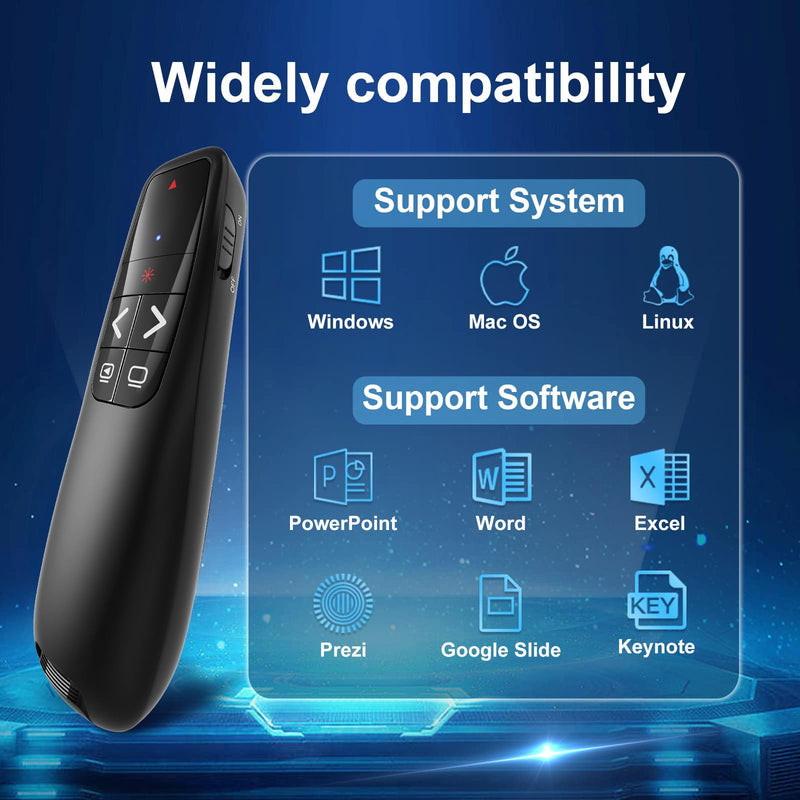[Australia - AusPower] - Presentation Clickers for PowerPoint, Clicker for Laptop Presentations Remote, USB Wireless Presenter Remote, Power Point Remote Clicker for Computer/Mac/PPT/Google Slide Advancer 1 Unit 