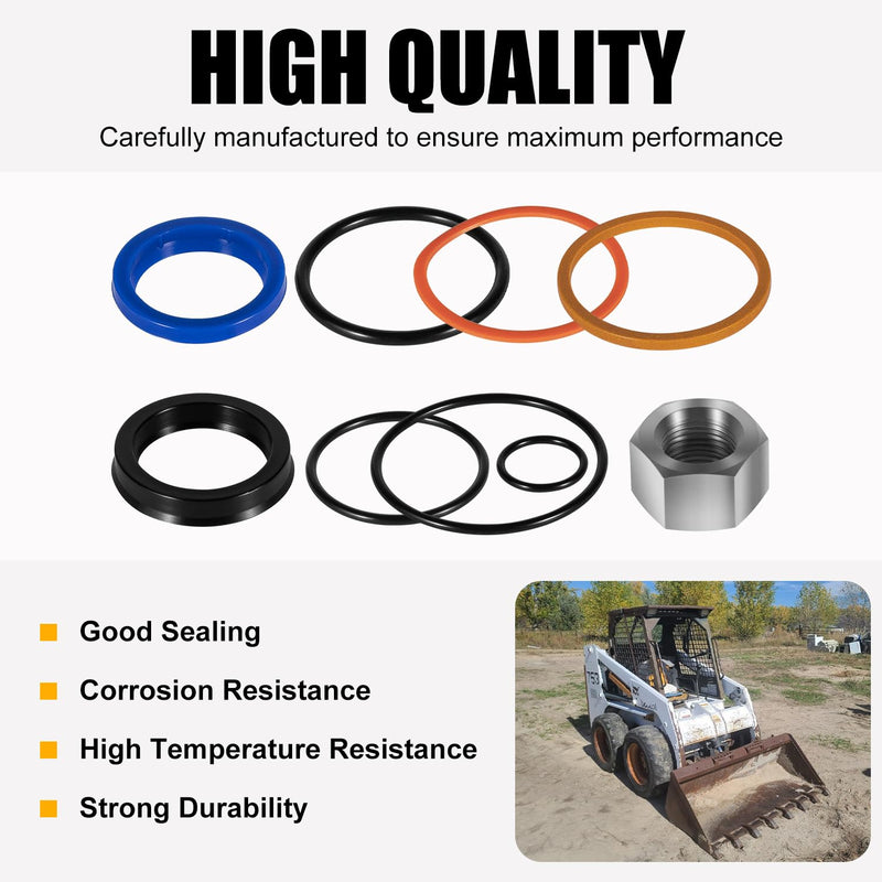 [Australia - AusPower] - Replacement Skid Steer Lift Hydraulic Cylinder Seal Kit Fit for Bobcat 444 500 610 642 643 742 743 753 & More Replaces OEM 6803329, 7137769 