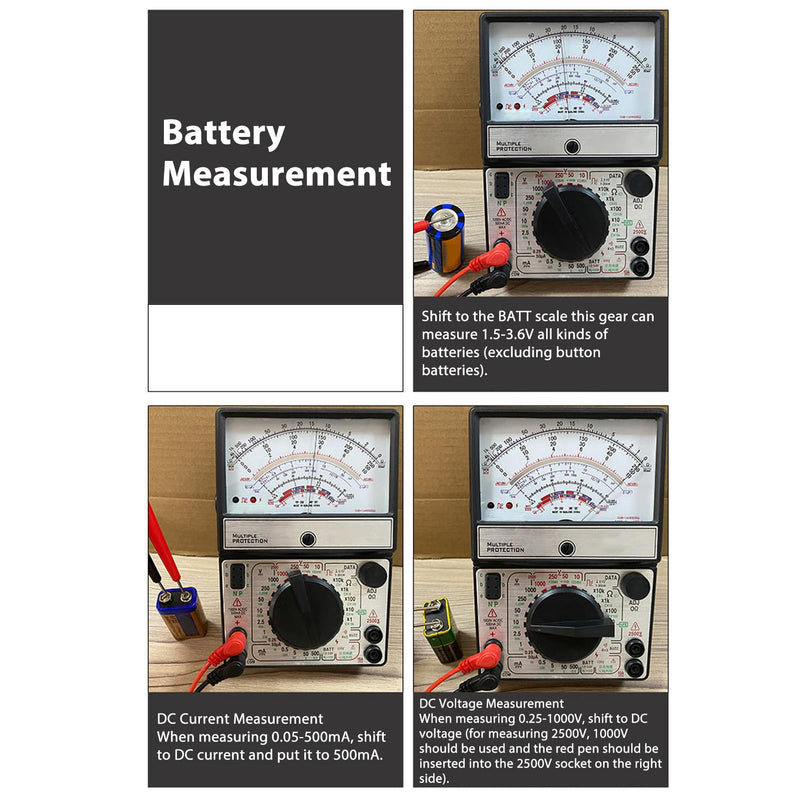 [Australia - AusPower] - Analog Pointer Multimeter, Pointer Type Multimeter Multi Mechanical Multimeter for Industry 