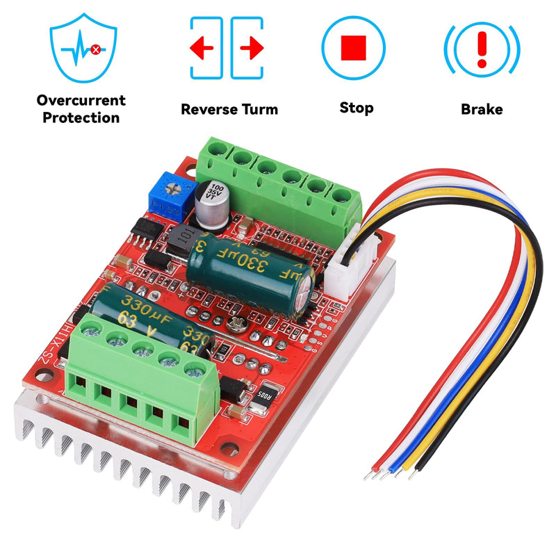 [Australia - AusPower] - 2PCS 6-60V 400W DC Three-Phase Brushless Motor Speed Controller with Hall ，PWM Motor Control Driver Board 12V 24V 48V with Forward/Reverse/Stop/Brake Function 