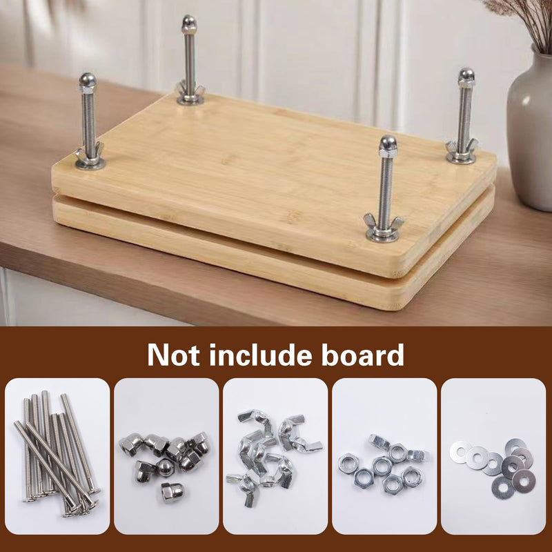 [Australia - AusPower] - Book Binding Press Screw Set, 8 PCS M6 Screws for Book Press with Nuts Butterfly Wrenches and Washers, Essential for Making Paper Crafts 