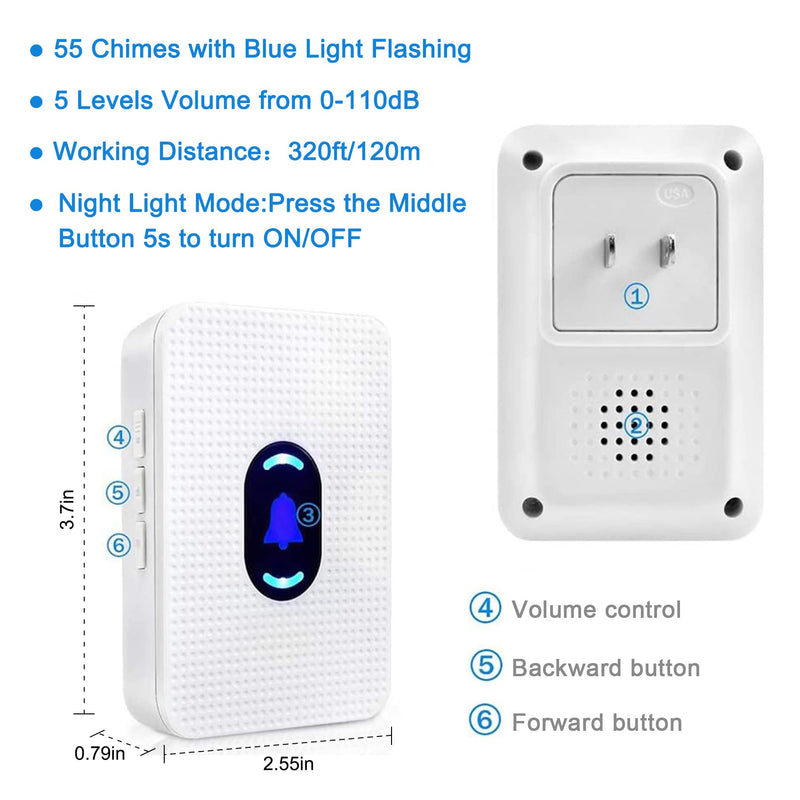 [Australia - AusPower] - Daytech Wireless Caregiver Pager Call Button Elderly Nurse Alert System for Elderly Monitoring/Seniors with 2 SOS Call Panic Buttons & 2 Watch Pagers, 500+Feet 3 Receivers 2 watches+2 call buttons+3 receivers 