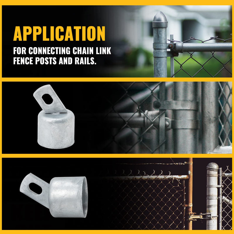 [Australia - AusPower] - Top Rail End 1-5/8", VIVIDA Chain Link Fence Rail End, Galvanized Steel, for 1-5/8" OD Top Rail Pipe, 2 PCS 1-5/8" SILVER (2 PCS) 