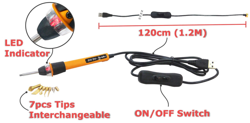 KINGTOOL 3D Printing Smoothing Tool Kit, 3D Printing Modify Finishing Tool, Cleaning Needle, Scarper (USB Power Cord) (Charcoal) Charcoal