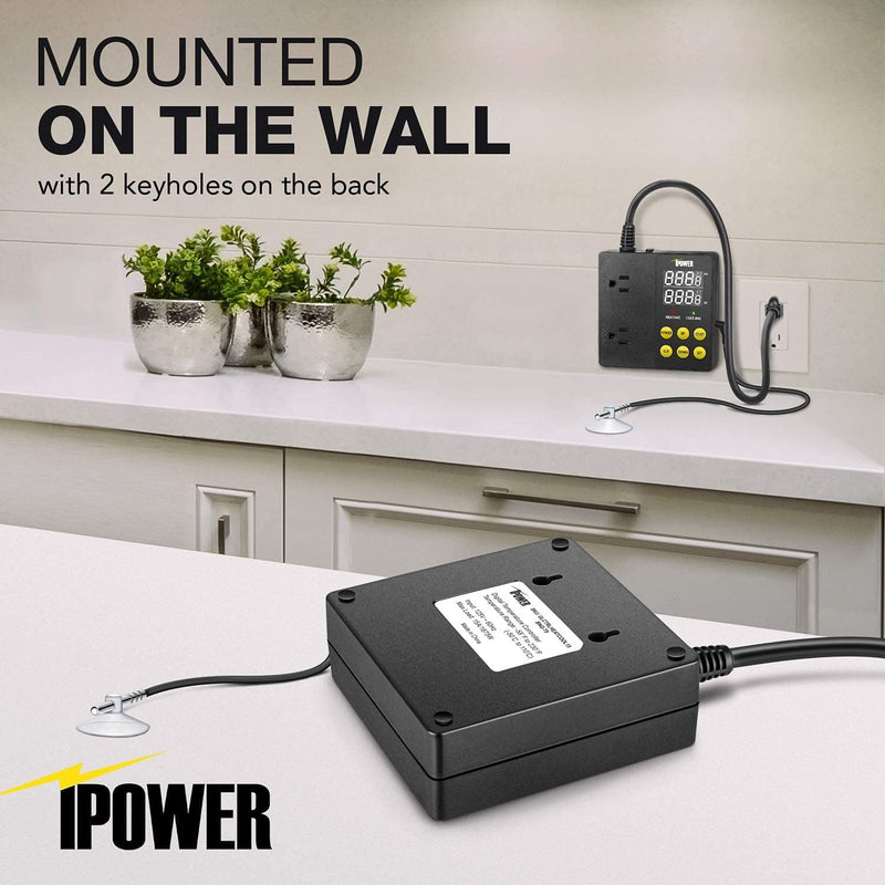 [Australia - AusPower] - iPower Professional Digital Heating and Cooling Temperature Controller for Seed Germination, Reptiles and Brewing Breeding Fermenter Greenhouse, Grow Tent, 1875W 