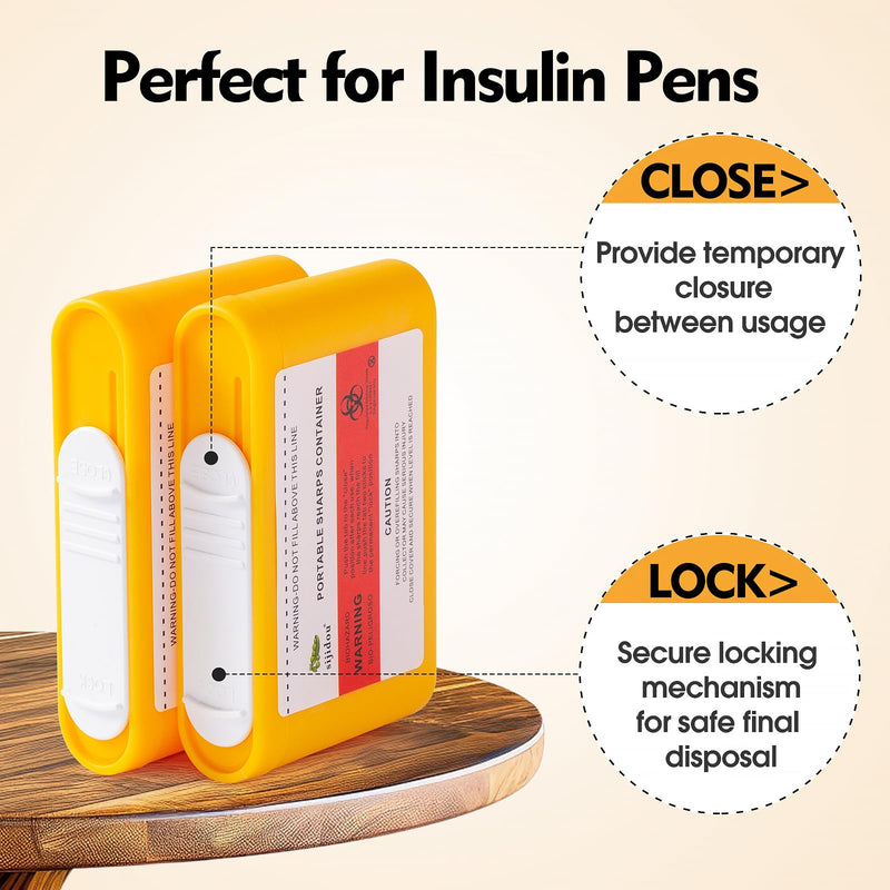 [Australia - AusPower] - Portable Sharps Container Designed for Safe and Easy Disposal of Insulin Needles, Pen Needles, and Other Medical Sharps While Traveling Or at Home (3 Piece) 3 