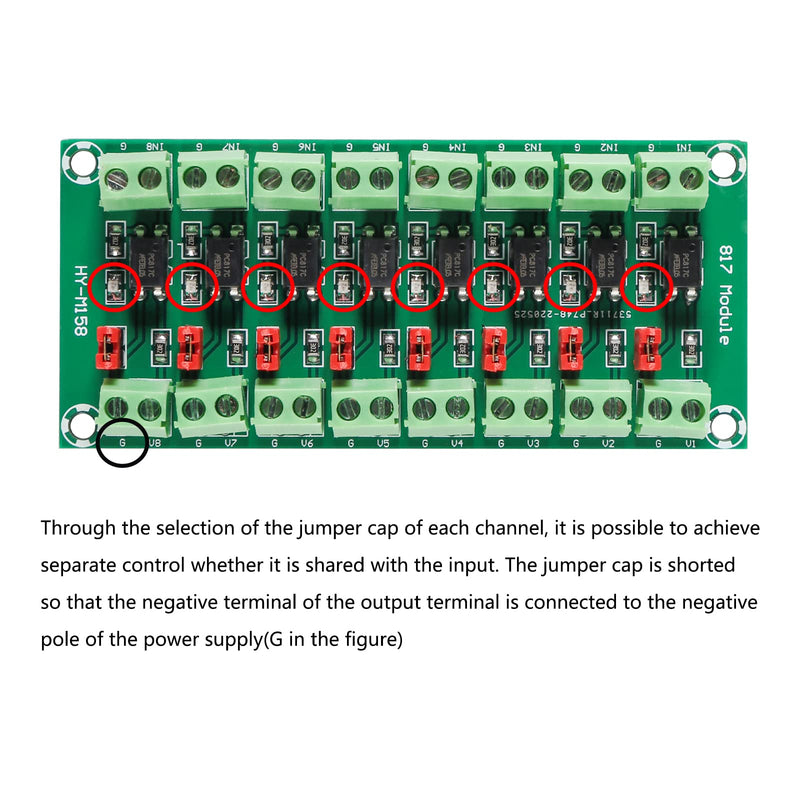 [Australia - AusPower] - 4pcs PC817 4 Channel Optocoupler Isolation Board Voltage Converter Adapter Module Driver Photoelectric Isolated Module 3.6-30V (2pcs 8 Way Optocoupler) 2pcs 8 Way Optocoupler 