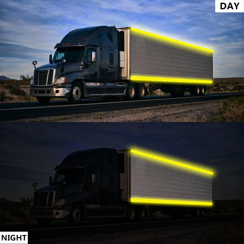 [Australia - AusPower] - Reflective Tape 2 Inch x 30 Feet DOT-C2 Shining Star Fade Resistant Yellow Reflective Tape Outdoor Waterproof Strong Adhesive Safety Warning Tape Reflector Conspicuity Tape for Trailer Truck Bike 2IN x 30FT 