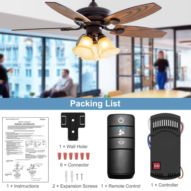 [Australia - AusPower] - Hampton Bay Fan Remote Kit,Universal Ceiling Fan Remote Control Replacement Hampton Bay Home Decorators Collection Hunter KUJCE10318,ZAAZPHD3-3 Speed Control,Light Dimming,Time Delay,with Wall Mount Hampton Bay Remote Kit 