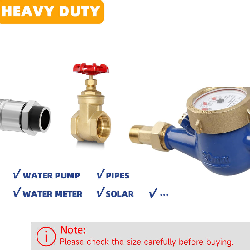 3/4" NPT Brass Gate Valve, Heavy Duty Female x Female Thread Manual Rotary Sluice Valve with Wheel Handle for Water, Oil, Gas, Industrial Plumbing, and HVAC Systems (3/4", DN20) 3/4"-NPT