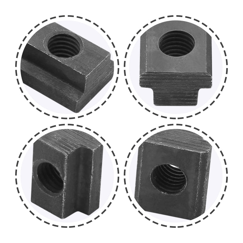 [Australia - AusPower] - 5 PCS M10 T-Slot Nut, Black Oxide Finish Table Slot, 3/8 Threads T Slot Rail 