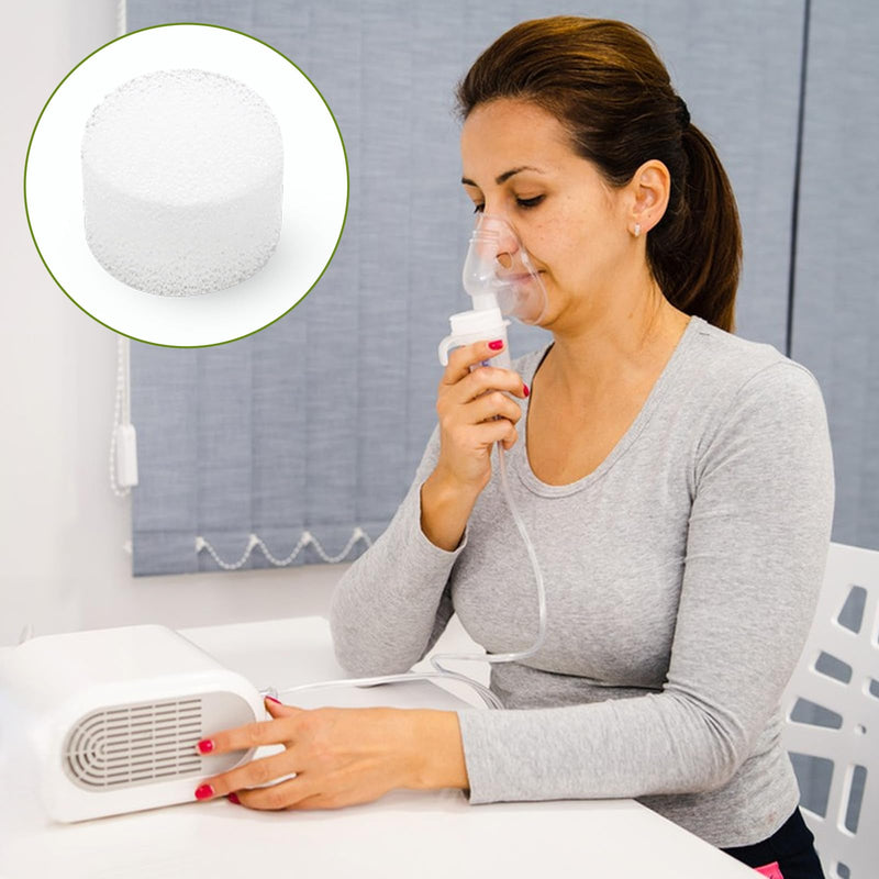 100 Pcs Nebulizer Filter Replacement, Universal White Sponge Air Filters for Compressors (0.59 x 0.35 Inches)