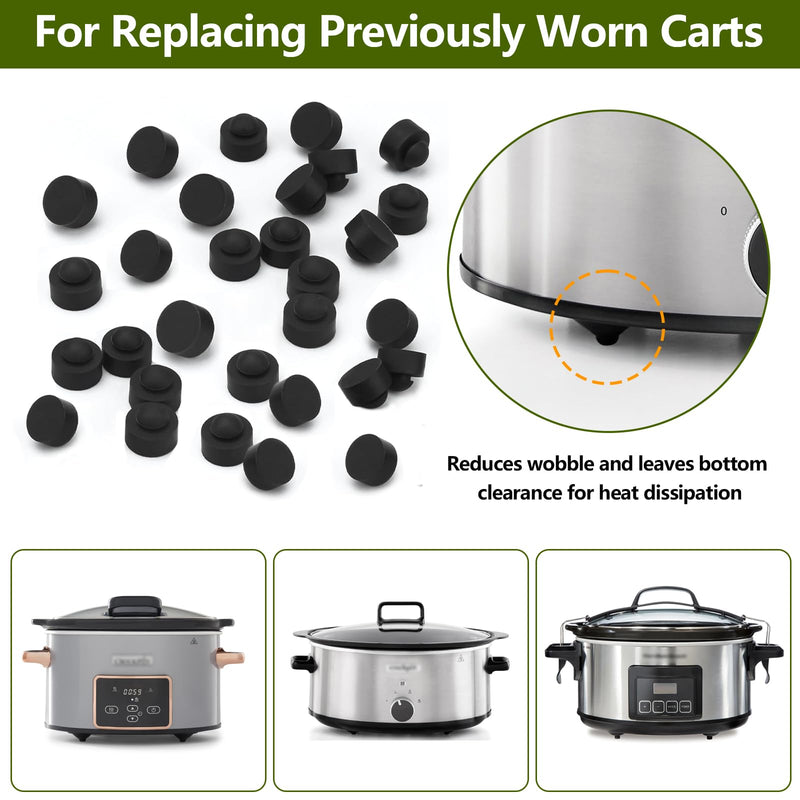 [Australia - AusPower] - 30 Pack Rubber Feet Bumper Push-in Series for Crockpot, Slow Cooker Feet Replacement 1/2" Diameter, Fits 1/4" Bumper Holes, Use in 1/16" Panel Thickness, Versatile 