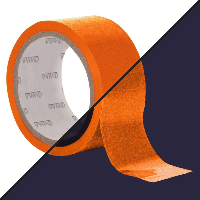 VViViD DECO65 Reflective Orange Permanent Adhesive Craft Vinyl Tape Roll (6" x 25ft) 6" x 25ft