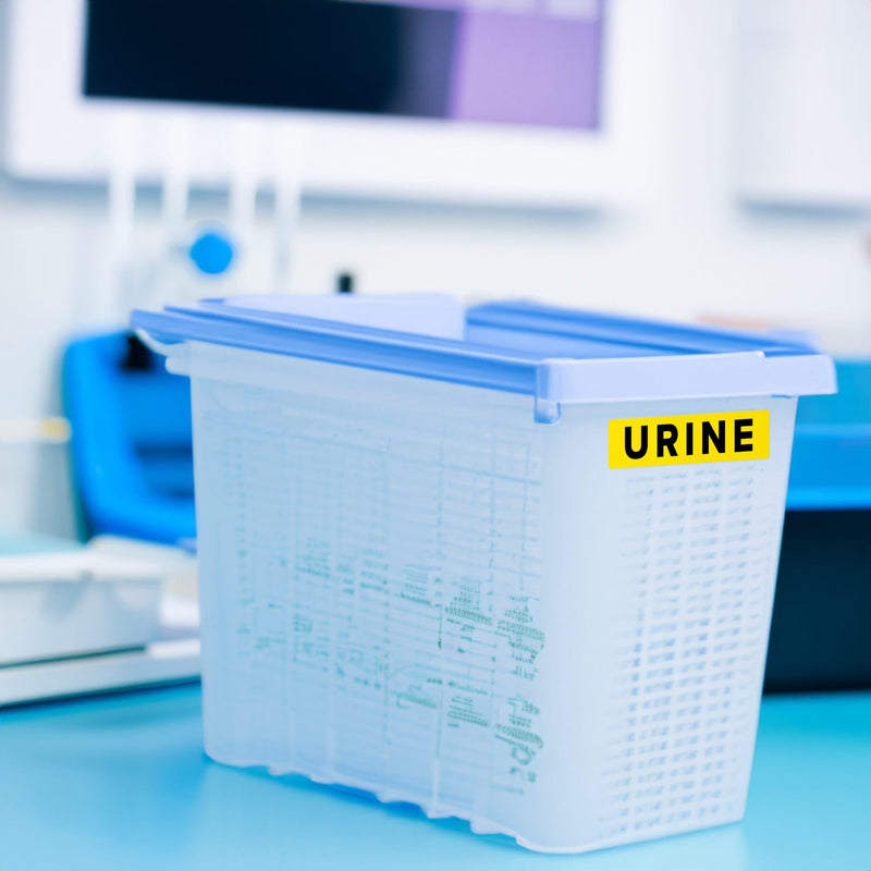 Urine Specimen Medical Labels, High-Visibility, 1.625" x 0.375", 500 Labels/Roll