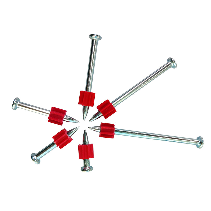 [Australia - AusPower] - 2-1/2" Powder Actuated Fasteners,.300 Head Diameter Drive Pin with red flute, P250, 100pcs/pack 1 2-1/2" 