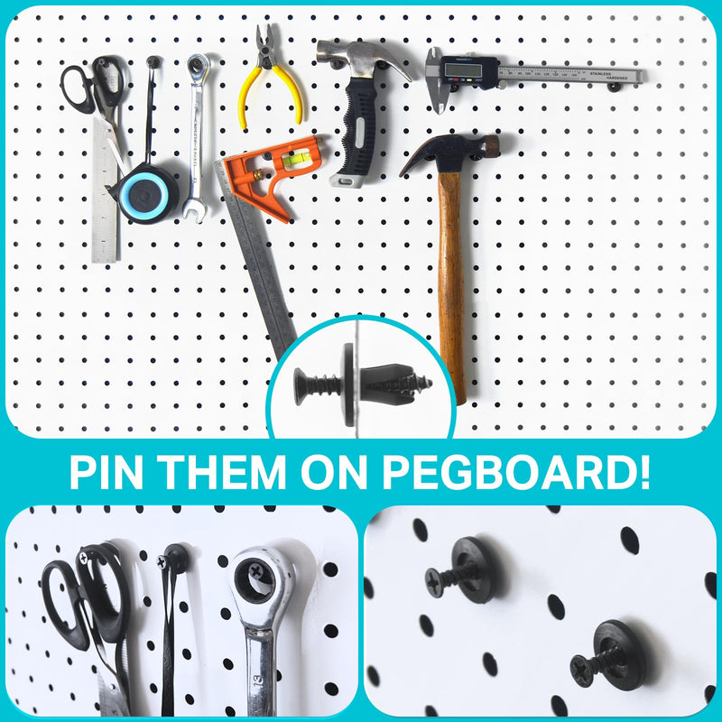 [Australia - AusPower] - G.CORE Pegboard Peg Hooks Accessories - 40 Set Pegs with Inserts and Screw Fit 1/4 Pegboards Multi-Functional for Hanging and Mounting - Utility Tool Hanger Organizers (Small Size) Small 