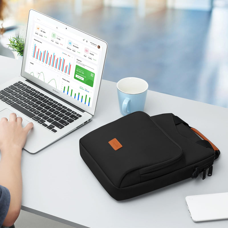 [Australia - AusPower] - 9-11 Inch Tablet Carrying Case with Shoulder Strap, Padded Travel Sleeve Bag for iPad Pro 11, iPad 10.9, iPad Air (5/4th Gen), Galaxy Tab S9/S8 (Black) Black 