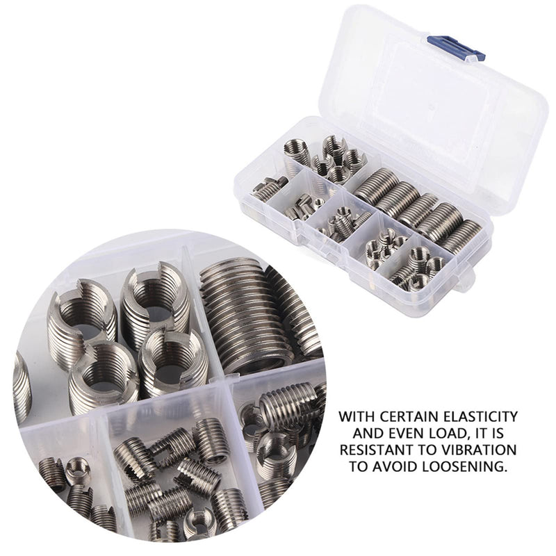 [Australia - AusPower] - 50Pcs Self Tapping Thread Inserts 302 Stainless Steel Inner Thread Set Thread Reinforce Repair Tool M3/M4/M5/M6/M8/M10/M12/M14/M16 with Storage Case #1 