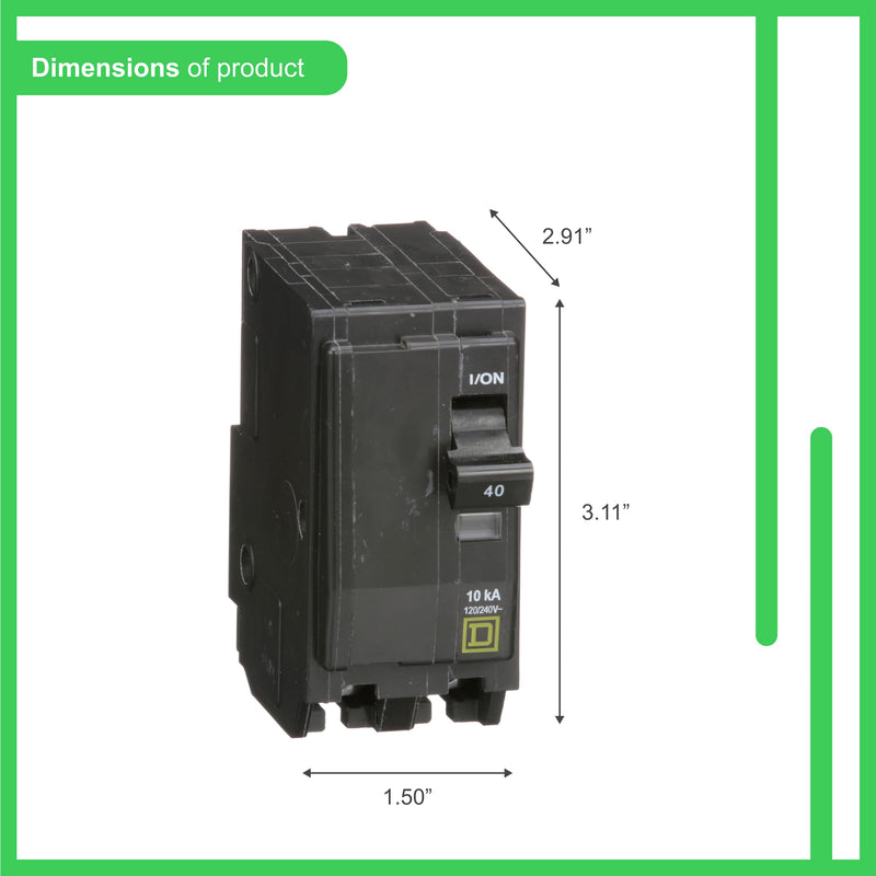 [Australia - AusPower] - Square D by Schneider Electric Square D - QO240CP QO 40 Amp Two-Pole Circuit Breaker 